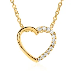 Anhänger Herz aus 14K Gold mit Diamanten BDP0023-14KGSL