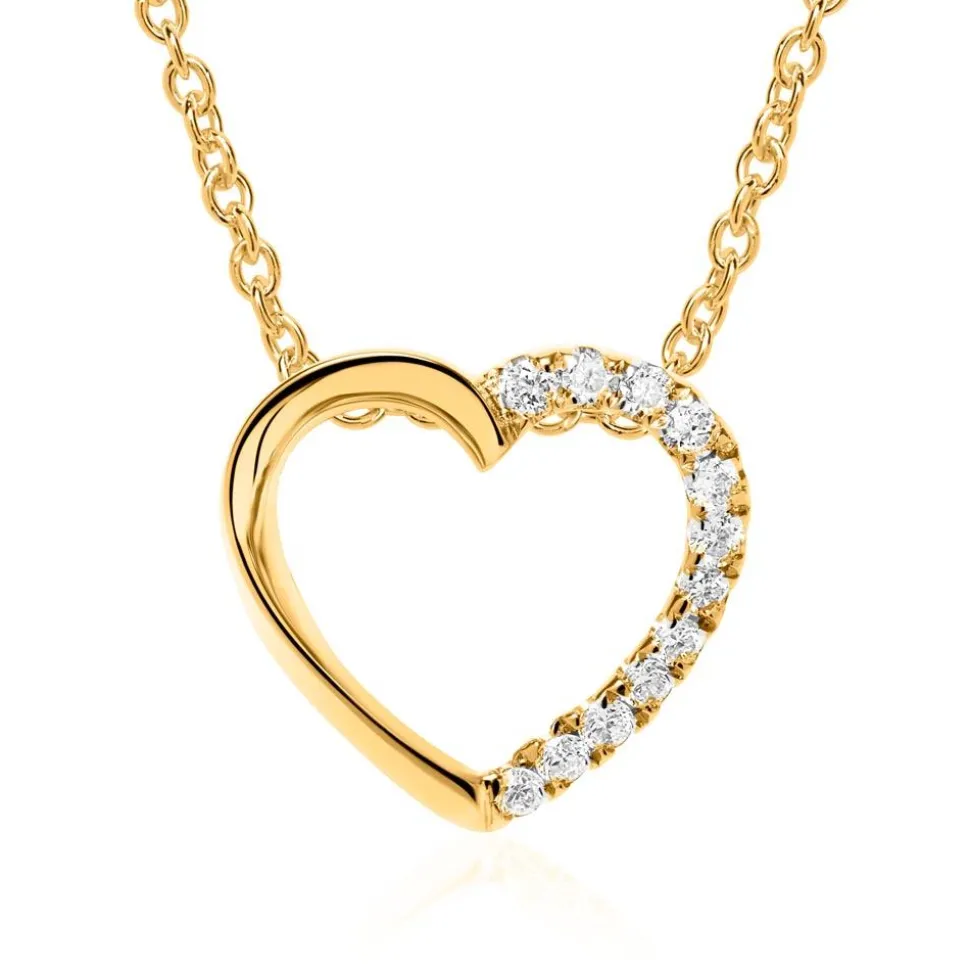 Anhänger Herz aus 14K Gold mit Diamanten BDP0023-14KGSL