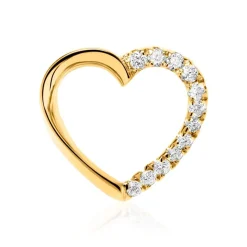 Anhänger Herz aus 14K Gold mit Diamanten BDP0023-14KGSL