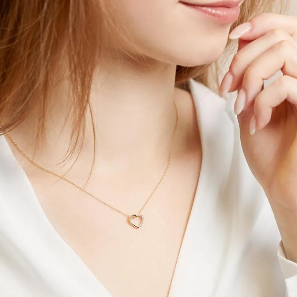 Anhänger Herz aus 14K Gold mit Diamanten BDP0023-14KGSL