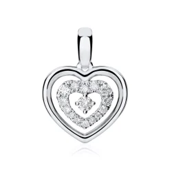 Anhänger Herz aus 18K Weißgold mit Diamanten BDP0028-18KWSL