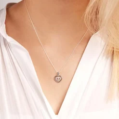 Anhänger Herz aus 18K Weißgold mit Diamanten BDP0028-18KWSL