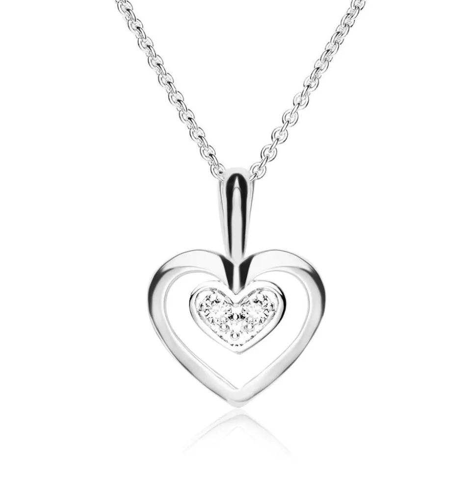 Anhänger Herz für Damen 14K Weißgold mit Brillanten DP0262-WSL