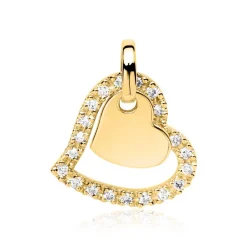 Anhänger Herzen aus 585er Gold mit Diamanten BDP0021-14KGSL