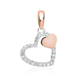 Anhänger Herzen 585er Weiß- und Roségold mit Diamanten DP0206SL