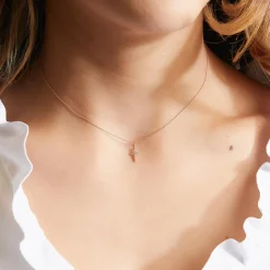 Anhänger Kreuz aus 585er Roségold mit Brillanten BDP0066-14KRSL