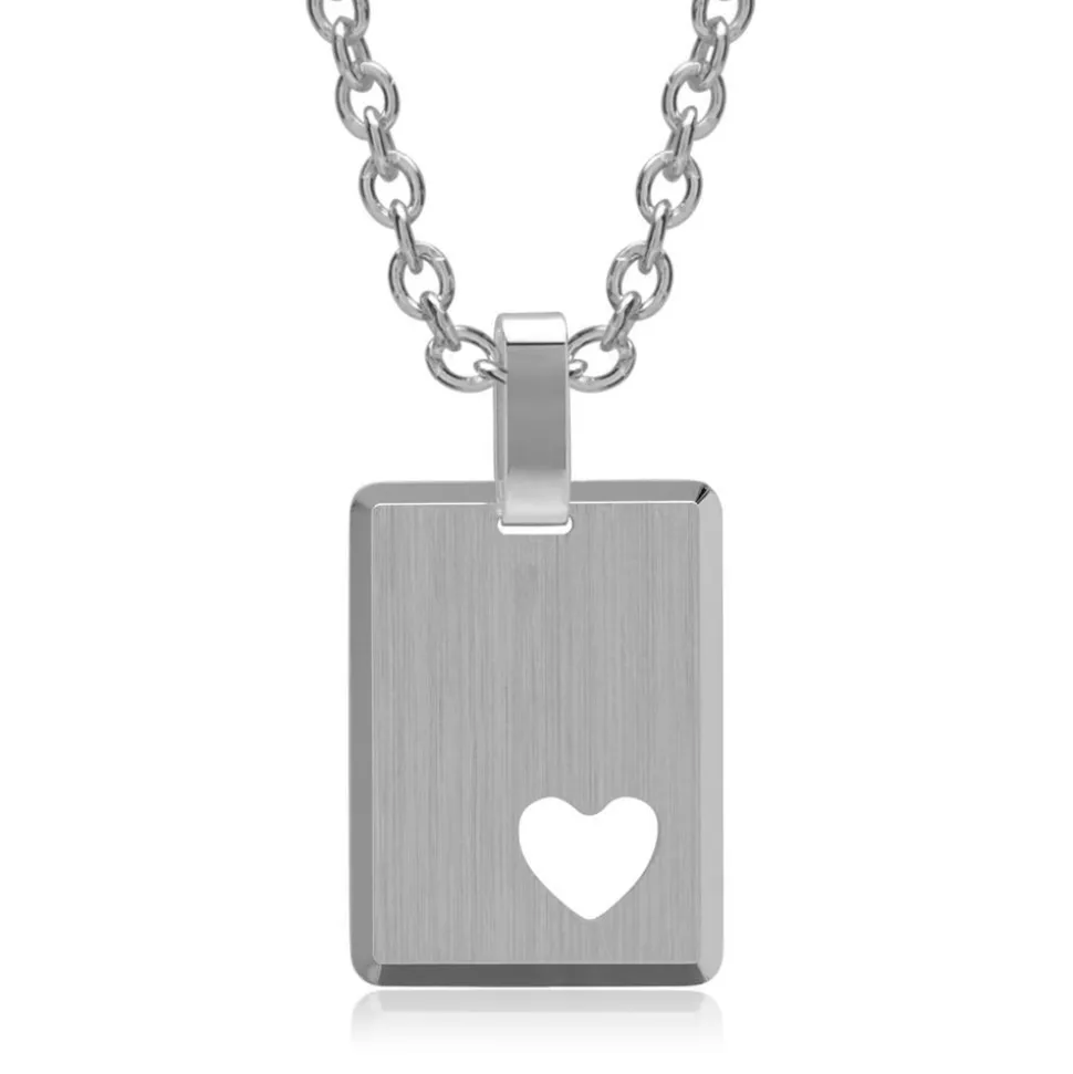 Anhänger mit Herz-Cut-Out 925er Silber matt SP0737SL