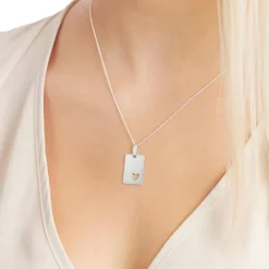 Anhänger mit Herz-Cut-Out 925er Silber matt SP0737SL