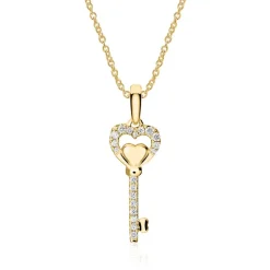 Anhänger Schlüssel aus 750er Gold mit Diamanten BDP0024-18KGSL