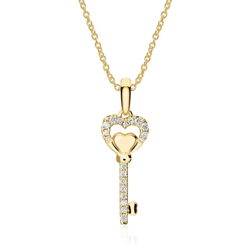 Anhänger Schlüssel aus 750er Gold mit Diamanten BDP0024-18KGSL