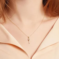 Anhänger Schlüssel aus 750er Gold mit Diamanten BDP0024-18KGSL