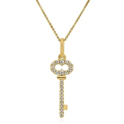 Anhänger Schlüssel für Damen aus Gelbgold mit Diamanten BDP0042-GSL