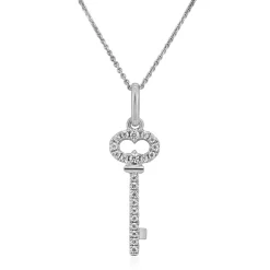 Anhänger Schlüssel mit Diamanten aus Weißgold, Platin BDP0042-WSL