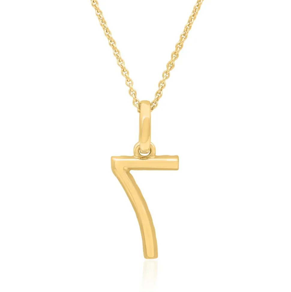 Anhänger Zahl 7 aus 14K Gold mit Saphiren, mehrfarbig BDP0061-14KGSL