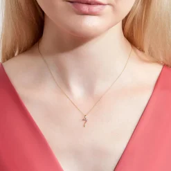 Anhänger Zahl 7 aus 14K Gold mit Saphiren, mehrfarbig BDP0061-14KGSL