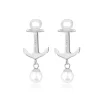 Anker Ohrstecker für Damen aus Edelstahl mit Perlen PH-ER-ND-S-P