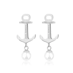 Anker Ohrstecker für Damen aus Edelstahl mit Perlen PH-ER-ND-S-P