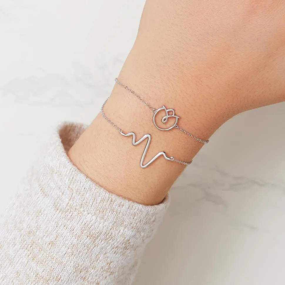 Armband 925er Silber gezackter Anhänger LSB0009