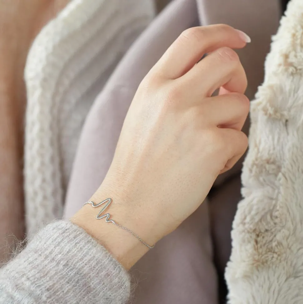 Armband 925er Silber gezackter Anhänger LSB0009