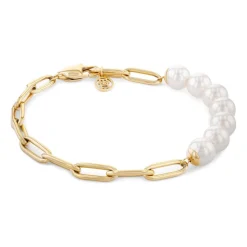 Armband für Damen aus Edelstahl und Perlen, IP Gold 2780770
