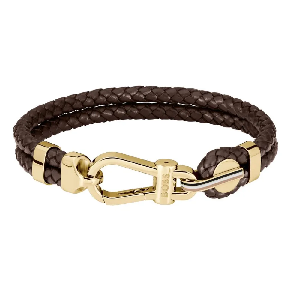 Armband für Herren Ares Prime, Edelstahl IP Gold, Leder 1580700