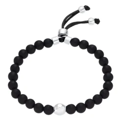 Armband für Herren aus Edelstahl und Achatperlen 2034954
