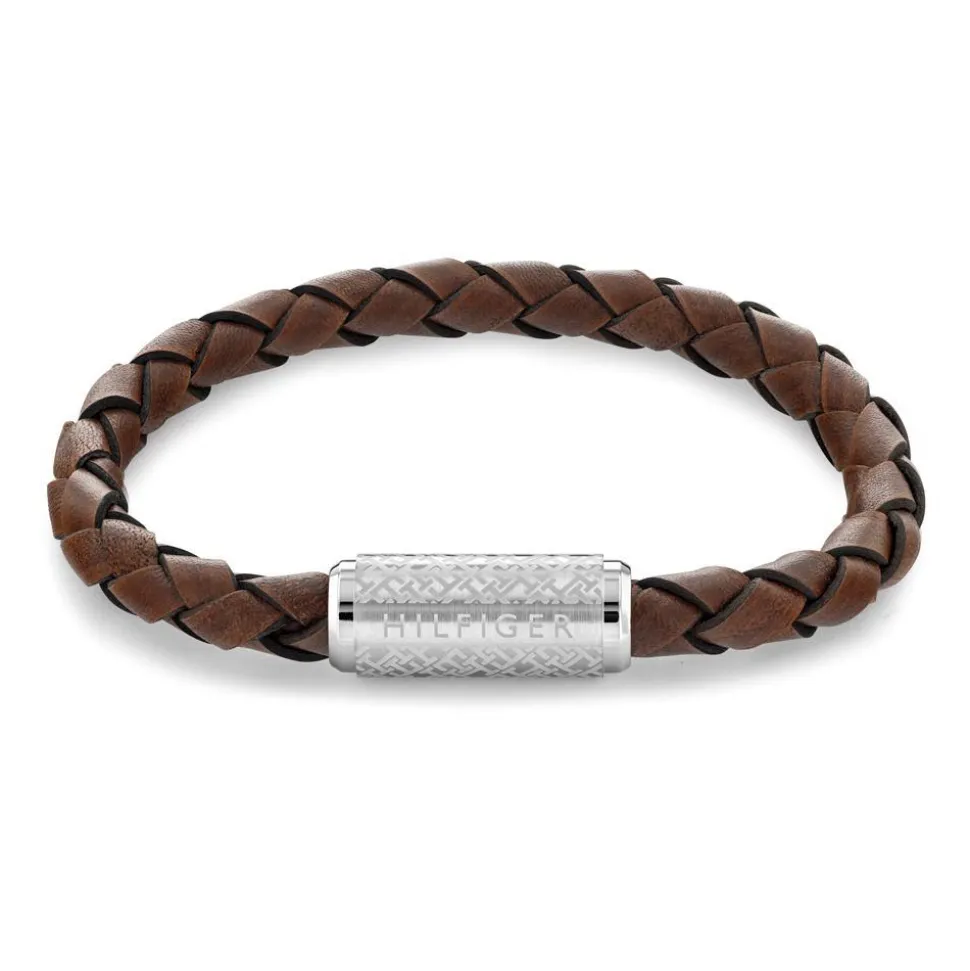 Armband für Herren aus hellbraunem Leder und Edelstahl 2790482