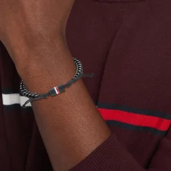 Armband für Herren aus Nylon und Edelstahl, IP Black 2790513