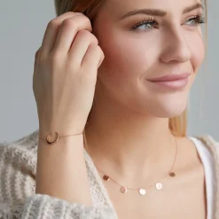 Armband Halbmond aus rosévergoldetem 925er Silber LSB0026