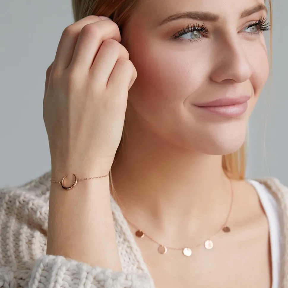 Armband Halbmond aus rosévergoldetem 925er Silber LSB0026