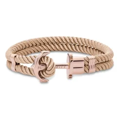 Armband Phrep aus Textil und Edelstahl, beige, rosé PH-FB-0029