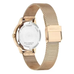 Armbanduhr für Damen mit Eco-Drive, Edelstahl, IP Gold EW2623-70P
