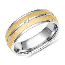 Bicolor 925 Vivo Silberring mit Zirkonia R8559czSL