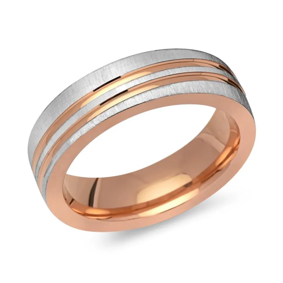 Bicolor Ring 925er Sterlingsilber gravierbar R8546SL