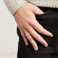 Bicolorer Herrenring Silber rosé gravierbar R8580SL