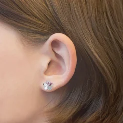 Blüten Ohrstecker aus 925er Silber mit Zirkonia 2027898