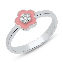 Blütenring Sterlingsilber Zirkonia Gravuroption SR0418SL