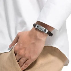 Braunes Lederarmband für Herren 2031028