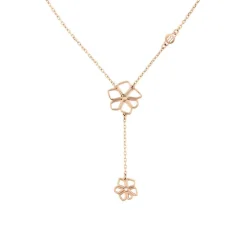 Casual Damenkette Blüten aus Edelstahl, rosévergoldet 2780368