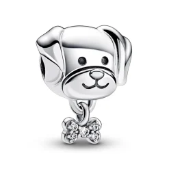 Charm Hund aus Sterlingsilber mit Zirkonia 792254C01