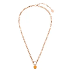 Chunky Damenkette aus Edelstahl, rosé, gravierbar 2037969