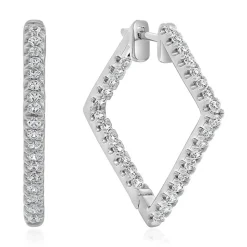 Creolen aus Weißgold oder Platin mit Brillanten, Lab BDE0058LG-WSL