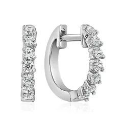 Creolen aus Weißgold oder Platin mit Diamanten, Lab BDE0083LG-WSL