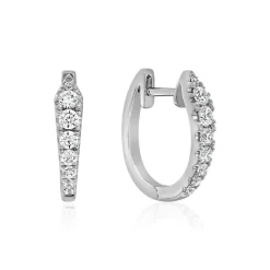 Creolen aus Weißgold oder Platin mit Brillanten, Lab BDE0046LG-WSL