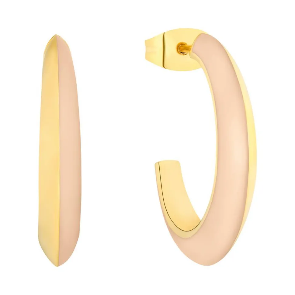 Creolen für Damen aus vergoldetem Edelstahl, Emaille 2036843