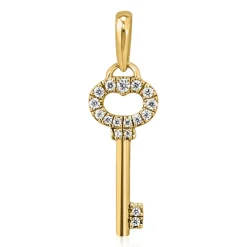 Damen Anhänger Schlüssel mit lab grown Diamanten, Gold BDP0040LG-GSL