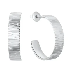 Damen Creolen aus Edelstahl mit gestreiftem Muster 2032523