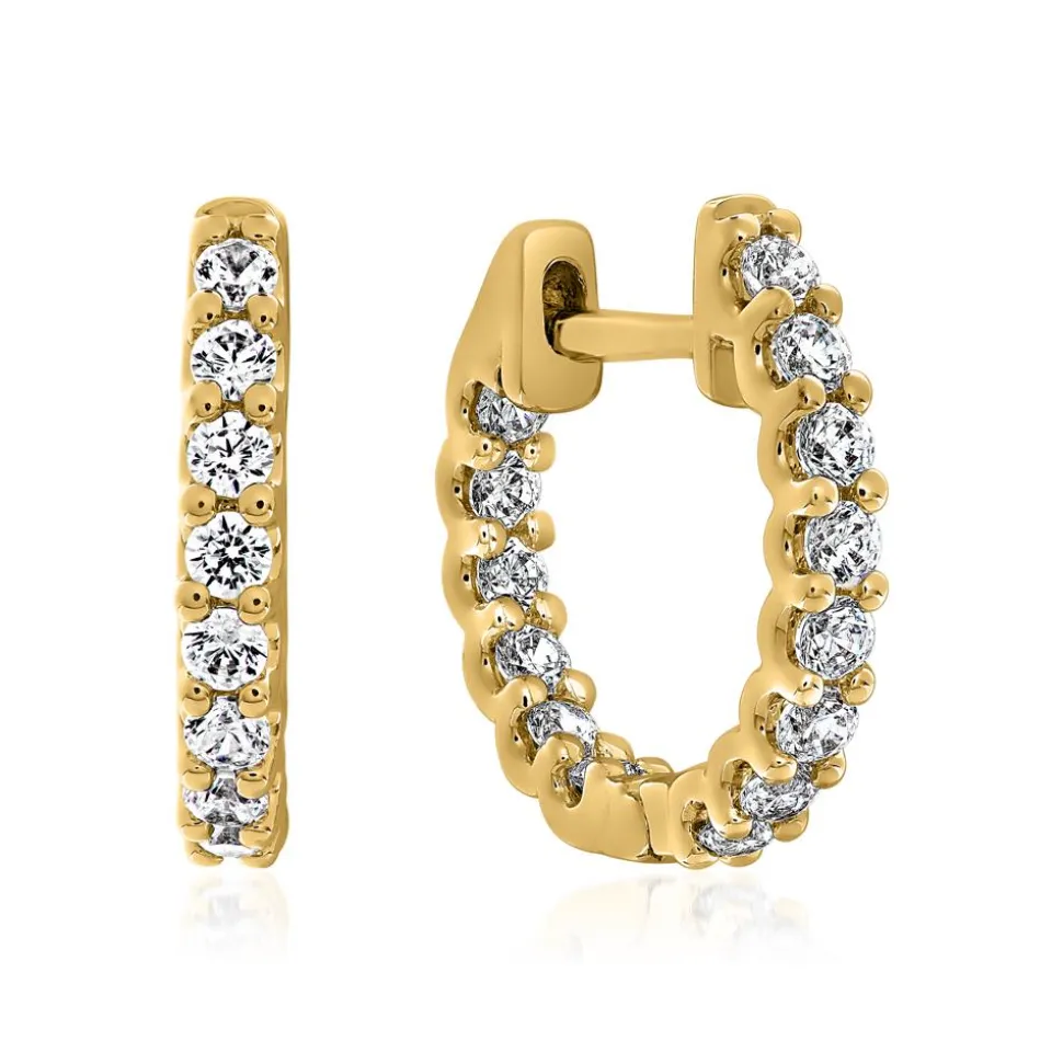 Damen Creolen aus Gelbgold mit Brillanten BDE0061-GSL