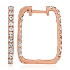 Damen Creolen aus Roségold mit Brillanten, Lab Grown BDE0039LG-RSL