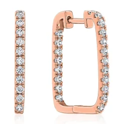 Damen Creolen aus Roségold mit Brillanten, Lab Grown BDE0039LG-RSL